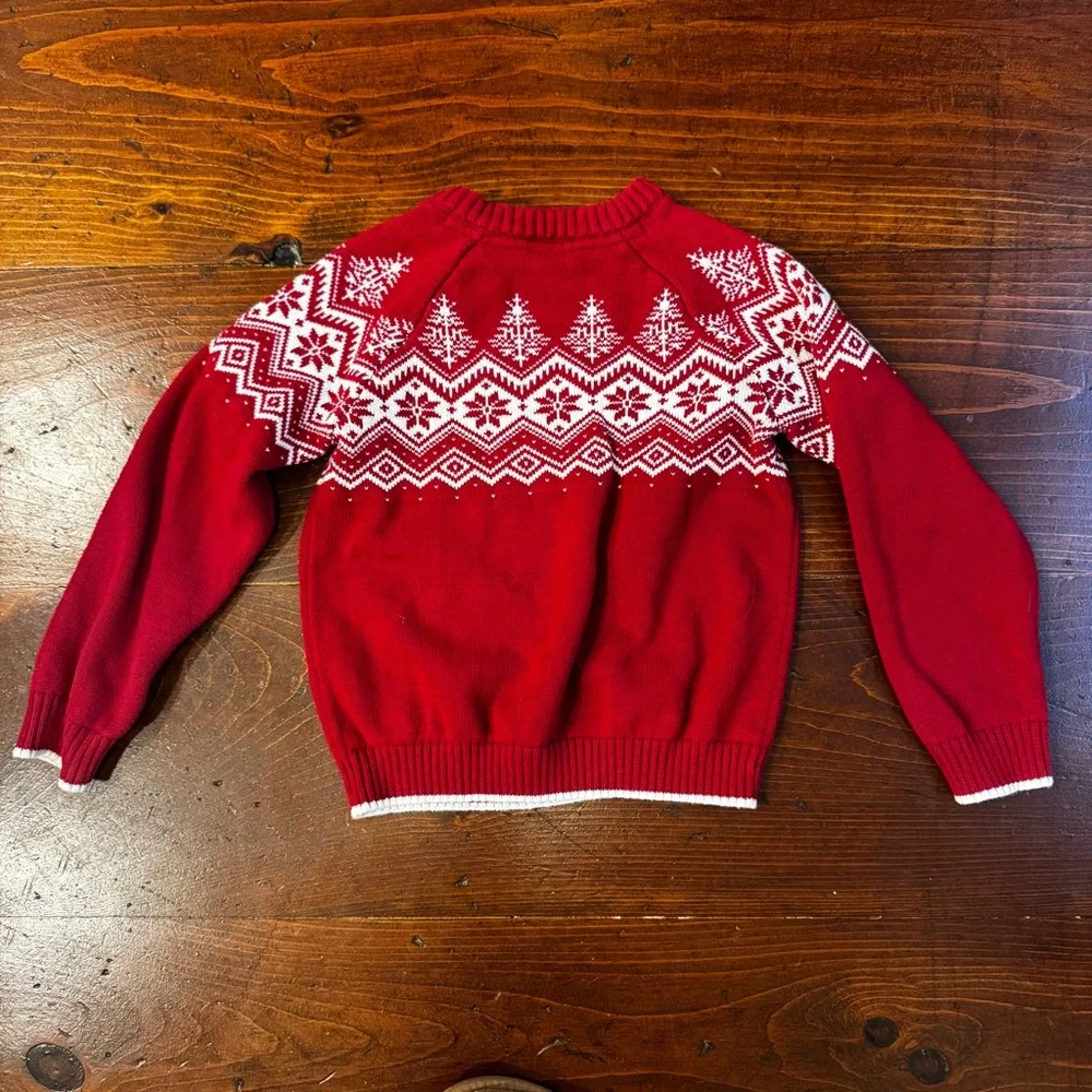 Gymboree‎ Festive Red and White Sweater- 5T
